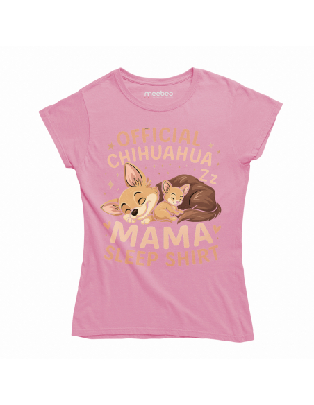 Koszulka Damska "Official chihuahua mama" Czarna | 100% Bawełna