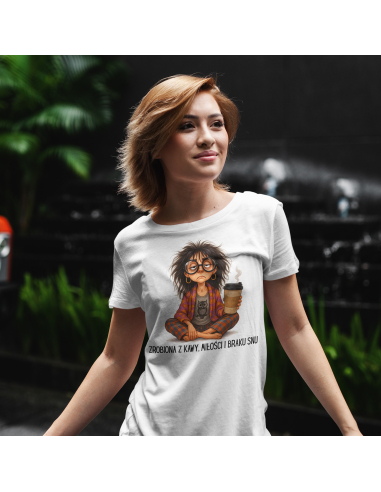 Koszulka Damska "Zrobiona z kawy,...