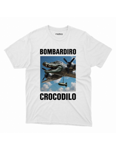 Koszulka Dziecięca "Bombardiro Crocodilo" Czarna | 100% Bawełna