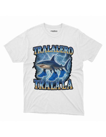 Koszulka Dziecięca "Tralalero Tralala pioruny" Czarna | 100% Bawełna