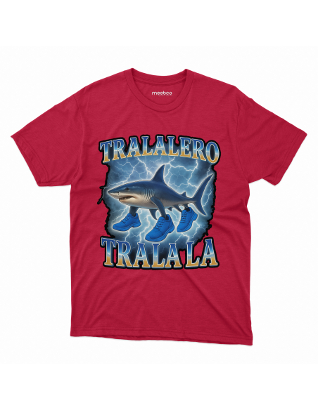 Koszulka Dziecięca "Tralalero Tralala pioruny" Czarna | 100% Bawełna