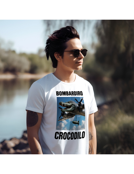 Koszulka Męska "Bombardiro Crocodilo" Czarna | 100% Bawełna