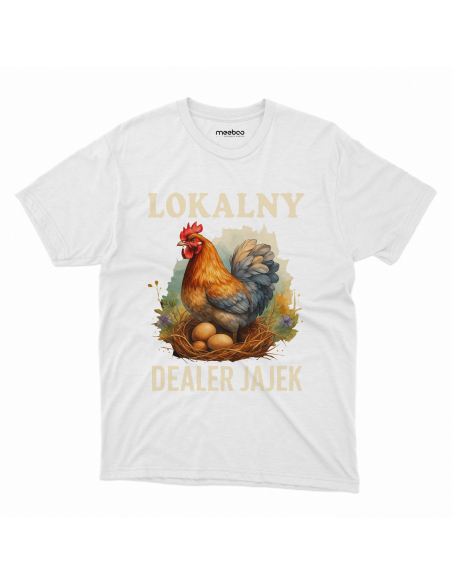 Koszulka Męska "Lokalny dealer jajek" Czarna | 100% Bawełna