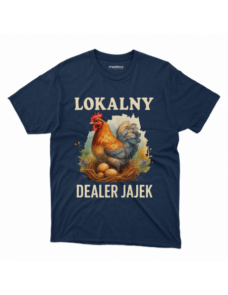 Koszulka Męska "Lokalny dealer jajek" Czarna | 100% Bawełna