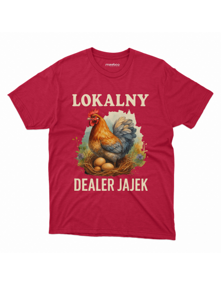 Koszulka Męska "Lokalny dealer jajek" Czarna | 100% Bawełna