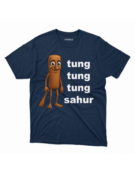 Koszulka Dziecięca BrainRot "Tung tung tung sahur" Czarna | 100% Bawełna