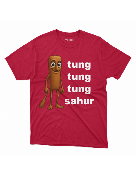 Koszulka Dziecięca BrainRot "Tung tung tung sahur" Czarna | 100% Bawełna