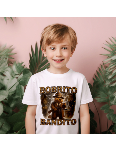 Koszulka Dziecięca BrainRot "Bobrito Bandito" Czarna | 100% Bawełna