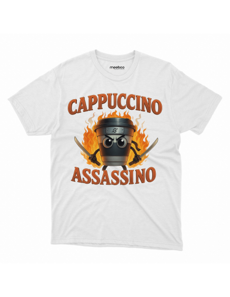 Koszulka Dziecięca BrainRot "Cappuccino Assassino" Czarna | 100% Bawełna