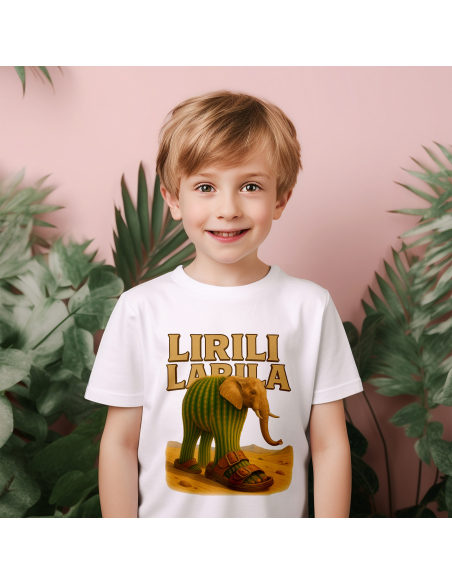 Koszulka Dziecięca BrainRot "Lirili Larila" Czarna | 100% Bawełna