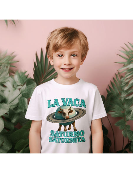 Koszulka Dziecięca BrainRot "La Vica Saturno Saturnita" Czarna | 100% Bawełna