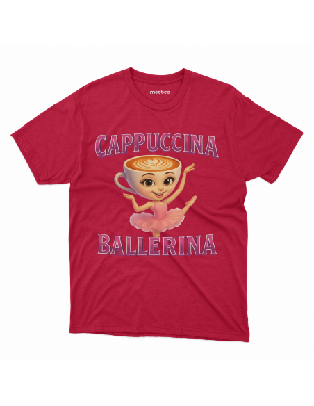 Koszulka Męska BrainRot "Cappuccina Ballerina" Czarna | 100% Bawełna