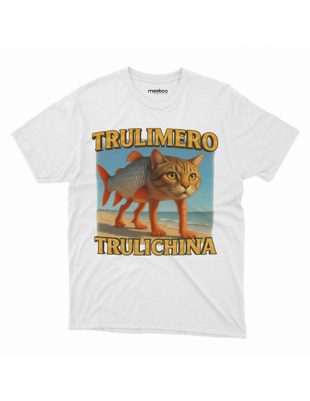 Koszulka Męska BrainRot "Trulimero Trulichina" Czarna | 100% Bawełna