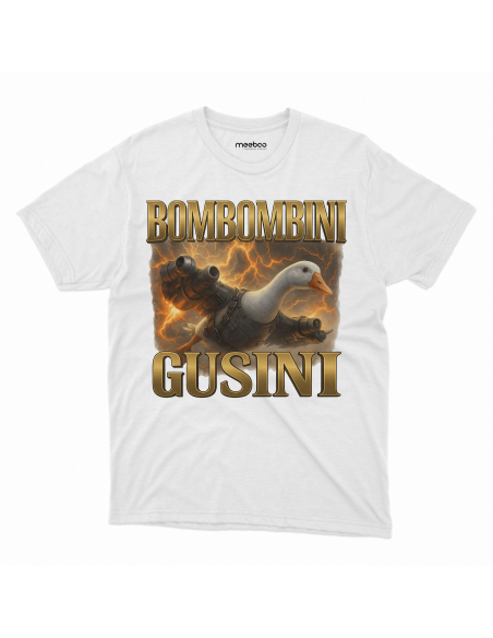 Koszulka Męska BrainRot "Bombomrini Gusini" Czarna | 100% Bawełna