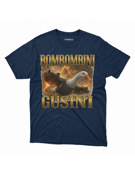 Koszulka Męska BrainRot "Bombomrini Gusini" Czarna | 100% Bawełna