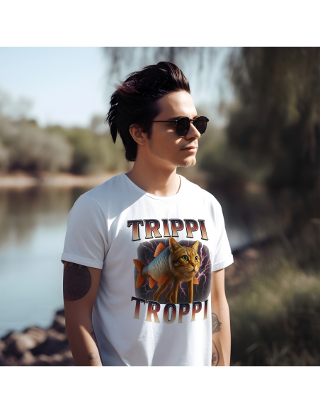 Koszulka Męska BrainRot "Trippi Troppi" Czarna | 100% Bawełna