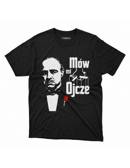 Koszulka Męska "Mów mi ojcze" Czarna | 100% Bawełna