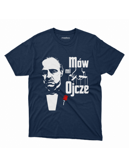 Koszulka Męska "Mów mi ojcze" Czarna | 100% Bawełna