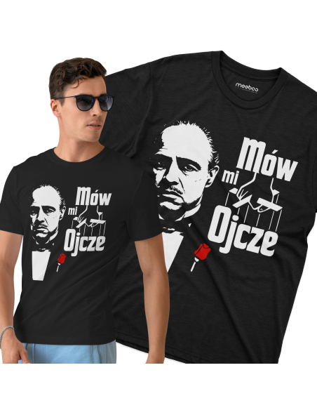 Koszulka Męska "Mów mi ojcze" Czarna | 100% Bawełna