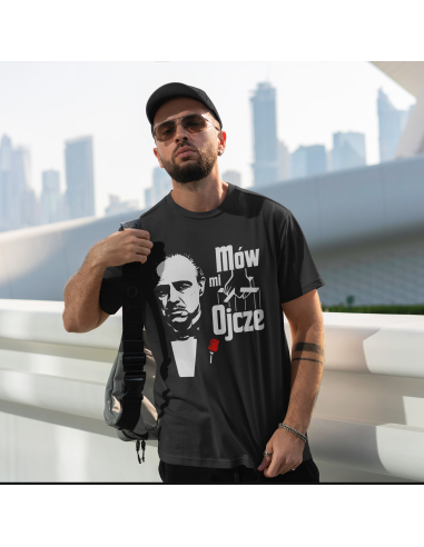 Koszulka Męska "Mów mi ojcze" Czarna...