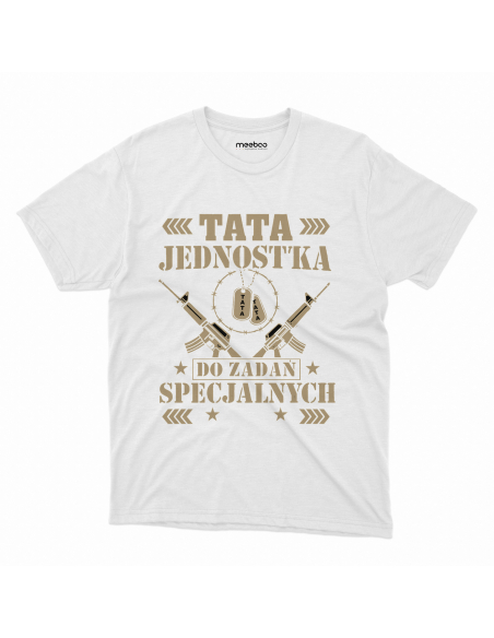 Koszulka Męska "Tata jednostka do zadań specjalnych" Czarna | 100% Bawełna