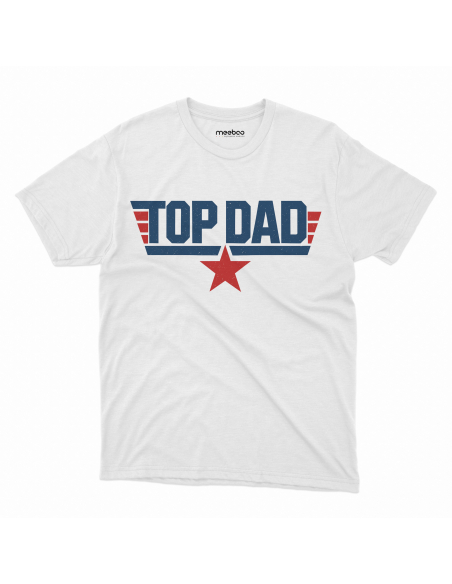 Koszulka Męska "Top Dad" Czarna | 100% Bawełna