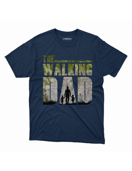 Koszulka Męska "The Walking Dad - Syn i córka" Czarna | 100% Bawełna