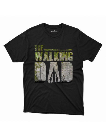 Koszulka Męska "The Walking Dad - Dzieci" Czarna | 100% Bawełna
