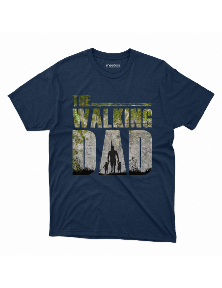 Koszulka Męska "The Walking Dad - Dzieci" Czarna | 100% Bawełna
