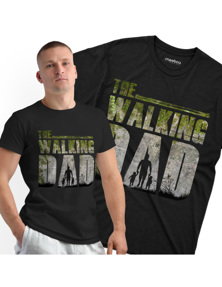 Koszulka Męska "The Walking Dad - Dzieci" Czarna | 100% Bawełna