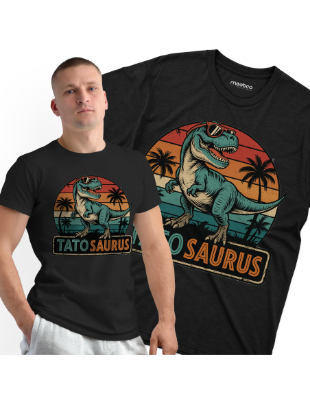 Koszulka Męska "Tatosaurus" Czarna | 100% Bawełna