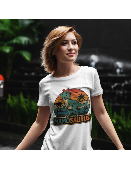 Koszulka Damska "Mamosaurus" Czarna | 100% Bawełna