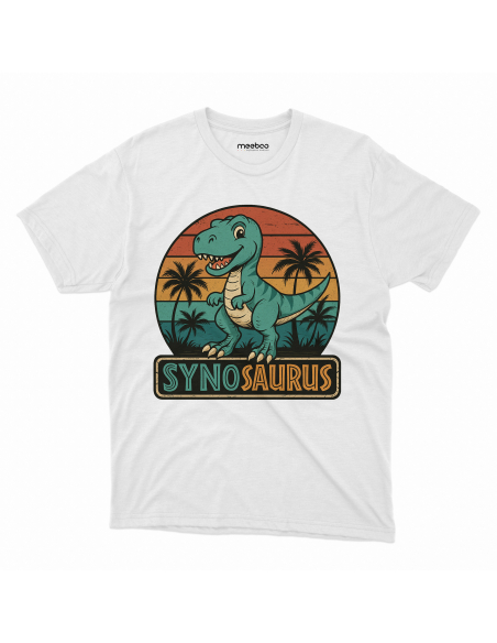 Koszulka Dziecięca "Synosaurus" Czarna | 100% Bawełna