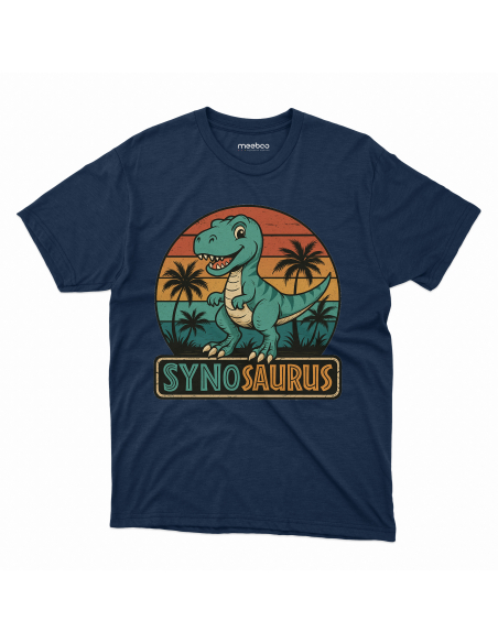 Koszulka Dziecięca "Synosaurus" Czarna | 100% Bawełna