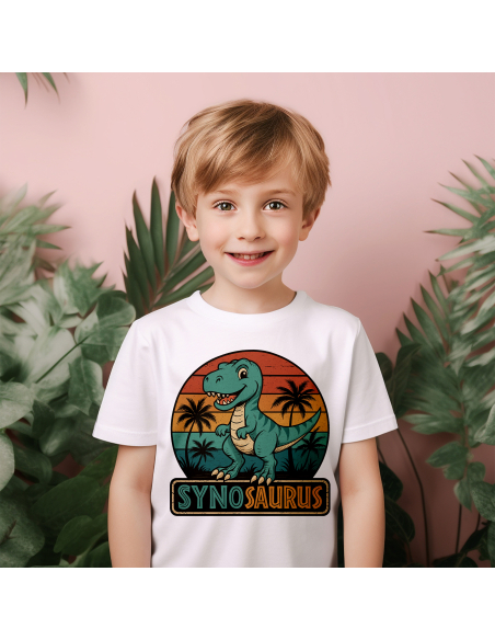 Koszulka Dziecięca "Synosaurus" Czarna | 100% Bawełna