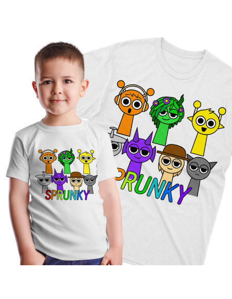 Koszulka Dziecięca "Sprunki" Czarna | 100% Bawełna