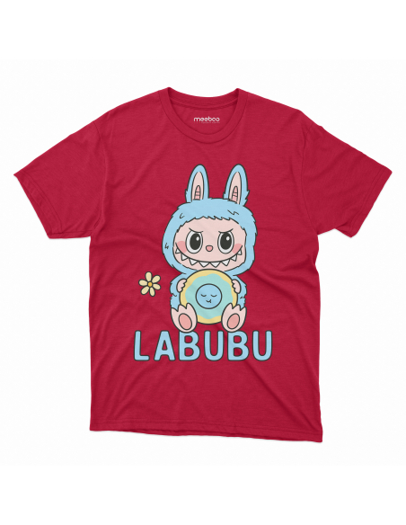 Koszulka Dziecięca "Labubu Niebieskie" Czarna | 100% Bawełna