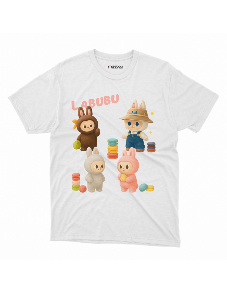 Koszulka Dziecięca "Labubu Ciasteczka" Czarna | 100% Bawełna