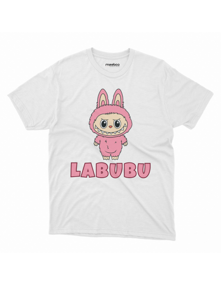 Koszulka Dziecięca "Różowe Labubu" Czarna | 100% Bawełna