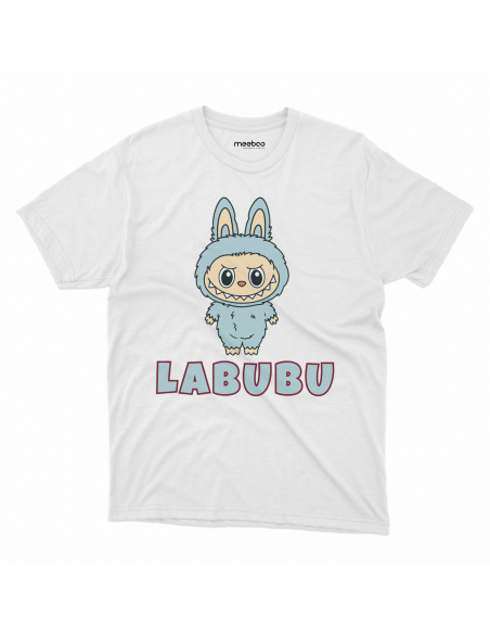 Koszulka Dziecięca "Niebieskie Labubu" Czarna | 100% Bawełna