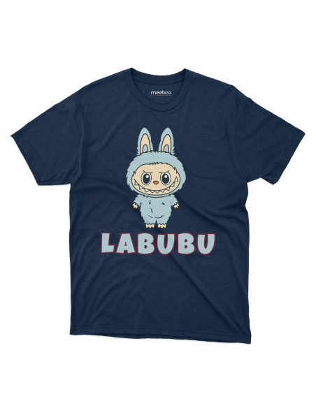 Koszulka Dziecięca "Niebieskie Labubu" Czarna | 100% Bawełna