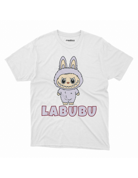 Koszulka Dziecięca "Fioletowe Labubu" Czarna | 100% Bawełna