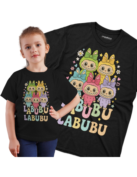 Koszulka Dziecięca "Labubu Labubu" Czarna | 100% Bawełna