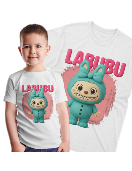 Koszulka Dziecięca "Labubu 3D" Czarna | 100% Bawełna