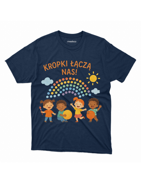 Koszulka Dziecięca "Kropki łączką nas!" Czarna | 100% Bawełna