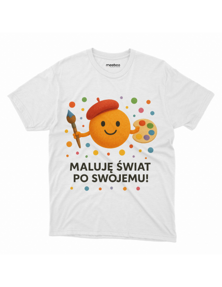 Koszulka Dziecięca "Maluję świat po swojemu" Czarna | 100% Bawełna