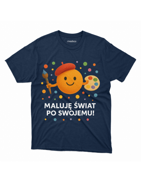 Koszulka Dziecięca "Maluję świat po swojemu" Czarna | 100% Bawełna
