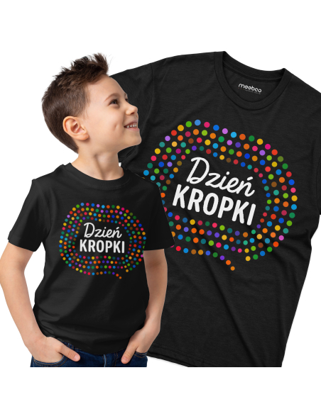 Koszulka Dziecięca "Dzień kropki - Wężyk" Czarna | 100% Bawełna