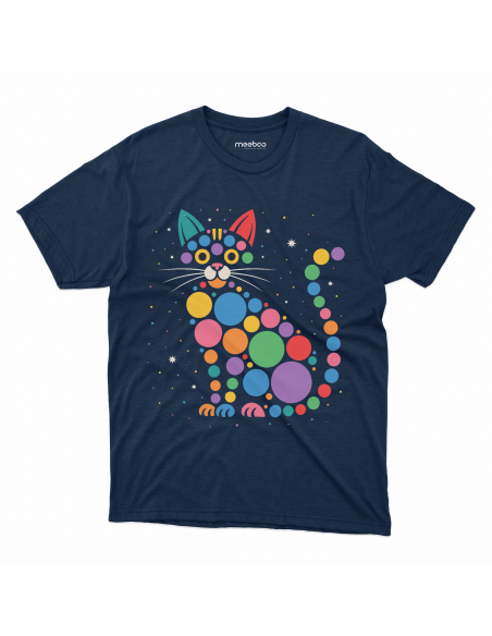 Koszulka Dziecięca "Dzień kropki - Kotek" Czarna | 100% Bawełna