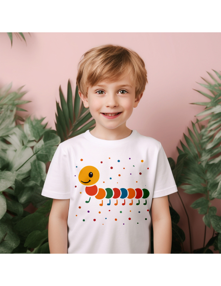 Koszulka Dziecięca "Dzień kropki - Stonoga" Czarna | 100% Bawełna